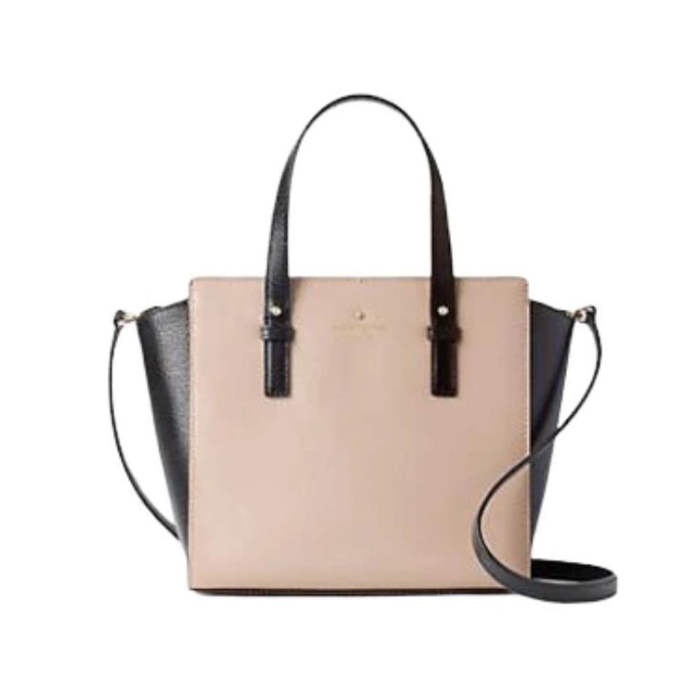 EUC Kate Spade blush black two tone medium Hayden satchel